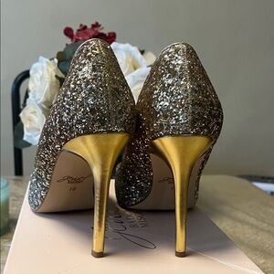 Glitter Gold  and silver Pointed Toe Stiletto Pumps